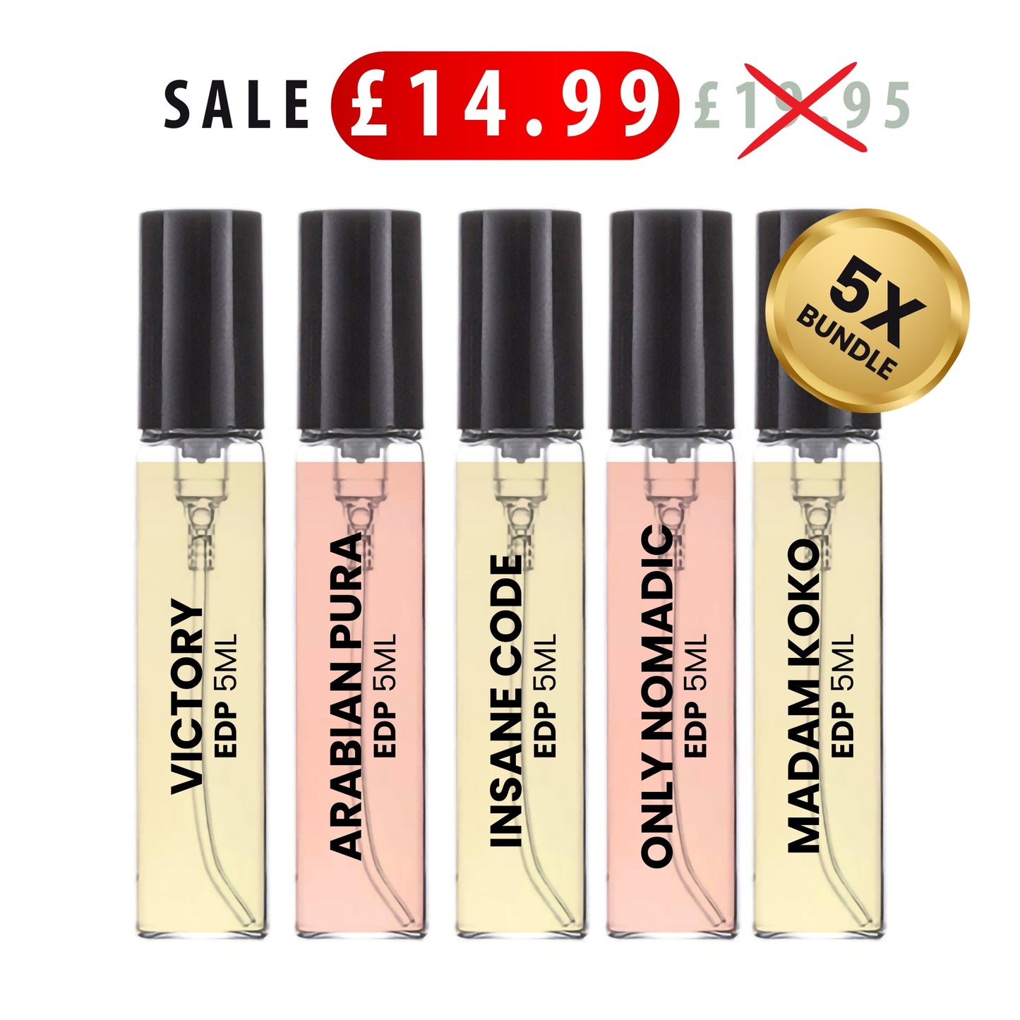 5 x 5ML POCKET PERFUME BUNDLE SET - INSANE PERFUMES UK