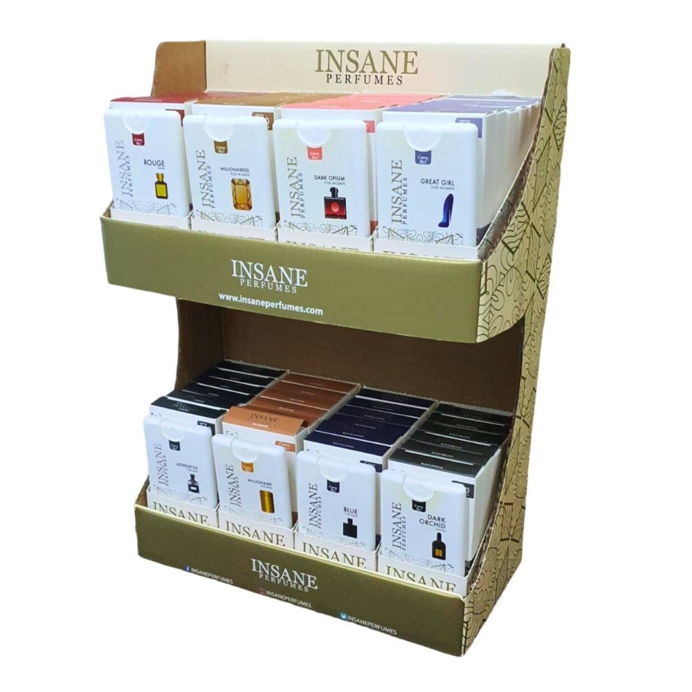 48 PIECE COUNTER TOP PERFUME STAND WITH FREE TESTERS - INSANE PERFUMES UK