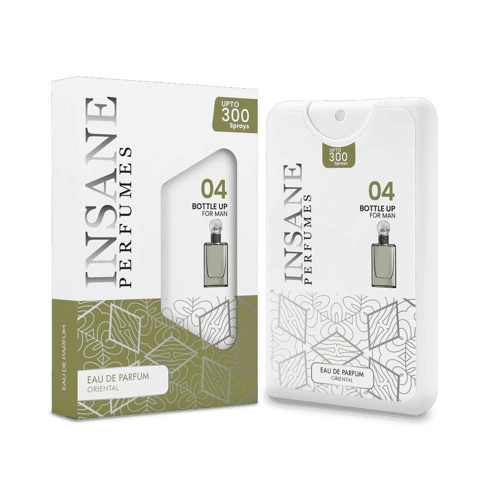 Insane Perfumes No.04 20ml pocket perfume spray and box, inspired by Bottled