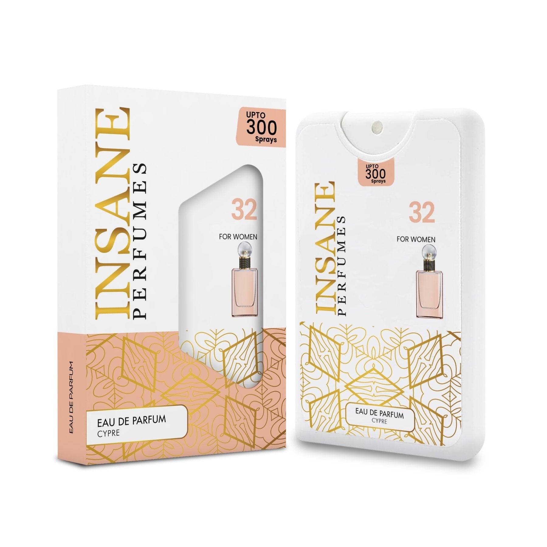 Insane Perfumes No.32 20ml pocket perfume spray and box, inspired by Coco Mademoiselle