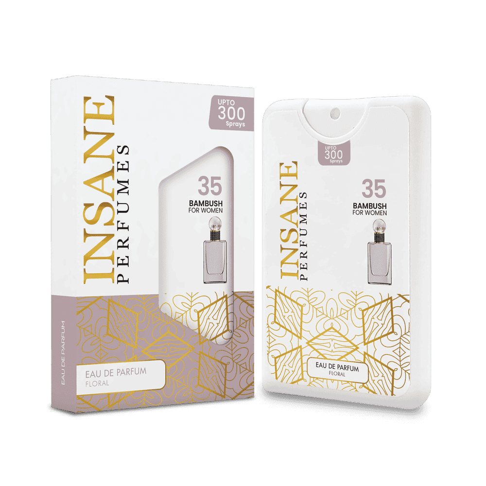 Insane Perfumes No.35 20ml pocket perfume spray and box, inspired by Bamboo