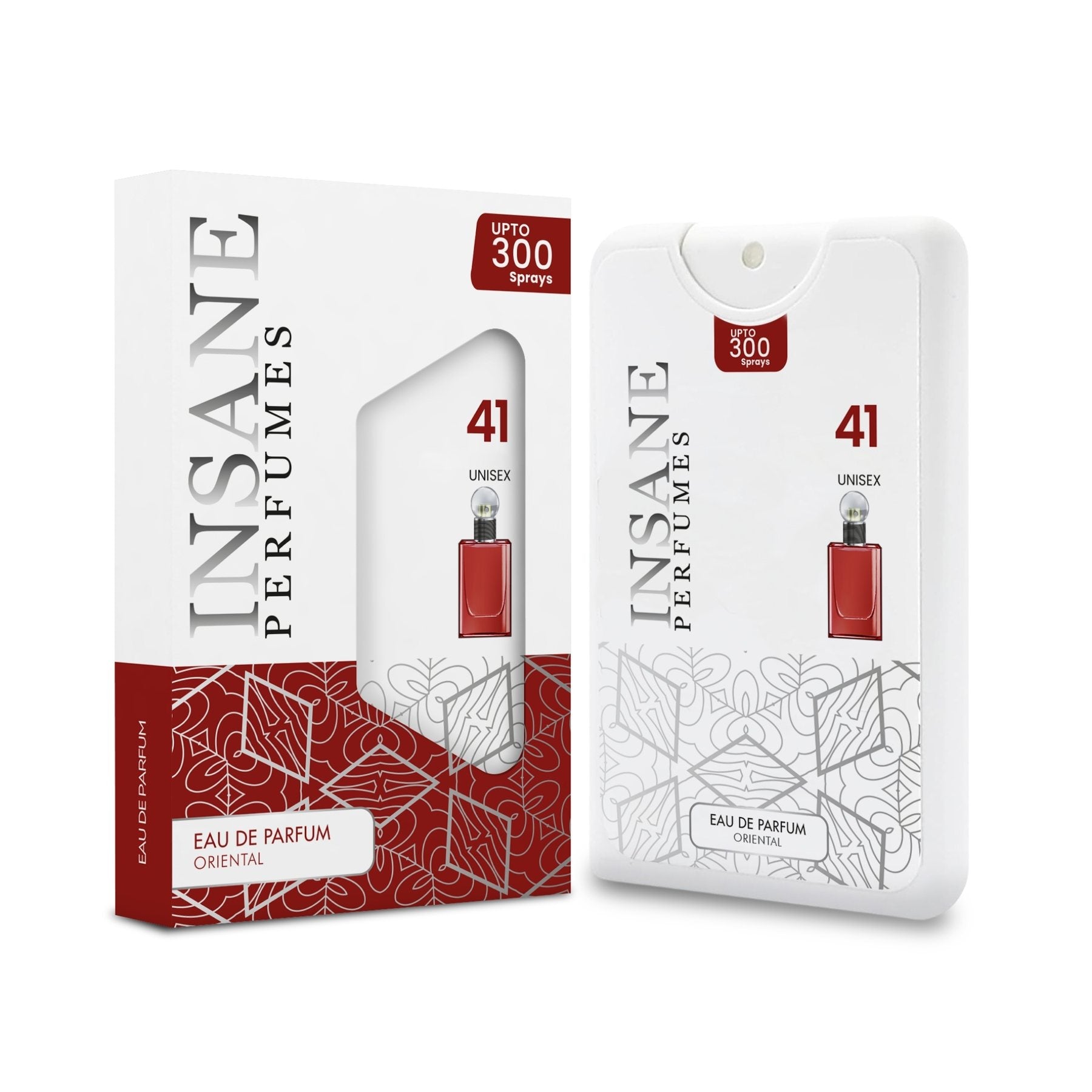 Insane Perfumes No.41 20ml pocket perfume spray and box, inspired by Baccarat Rouge 540