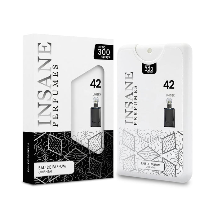 Insane Perfumes No.42 20ml pocket perfume spray and box, inspired by Black Orchid