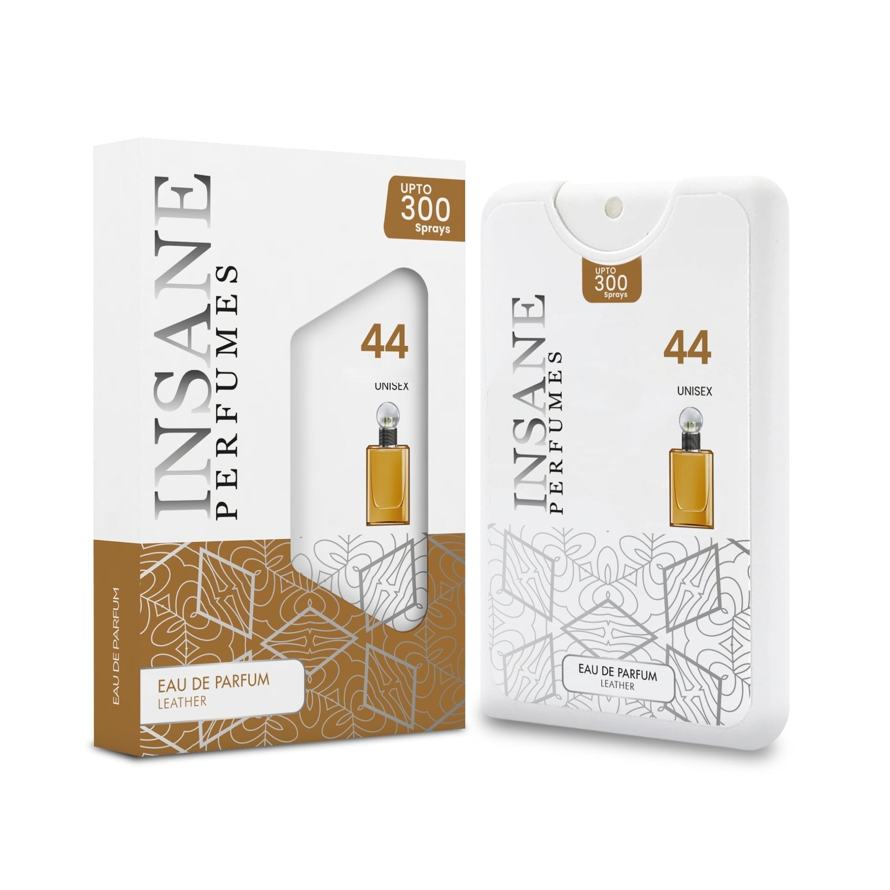Insane Perfumes No.44 20ml pocket perfume spray and box, inspired by Tuscan Leather